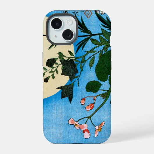 満月の前の秋の花 iPhone 15ケース (裏面)