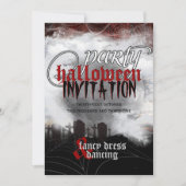 満月の墓地の夢 ハロウィンパーティーの招待状 招待状 (正面)