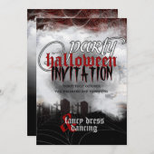満月の墓地の夢 ハロウィンパーティーの招待状 招待状 (正面/裏面)