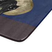 満月の夜にハロウィーンで遊ぶ黒猫 カッティングボード (角)