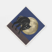 満月の夜にハロウィーンで遊ぶ黒猫 スタンダードランチョンナプキン (角)