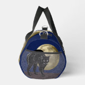 満月の夜にハロウィーンで遊ぶ黒猫 ダッフルバッグ (右)