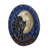 満月の夜にハロウィーンで遊ぶ黒猫 ダーツボード (正面右)