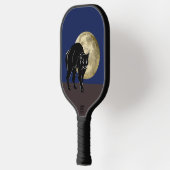 満月の夜にハロウィーンで遊ぶ黒猫 ピックルボールラケット (左)