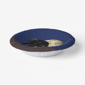 満月の夜にハロウィーンで遊ぶ黒猫 ペーパーボウル (傾斜あり)