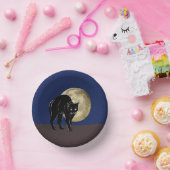 満月の夜にハロウィーンで遊ぶ黒猫 ペーパーボウル (パーティー)