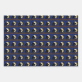 満月の夜にハロウィーンで遊ぶ黒猫 ラッピングペーパーシート (正面)