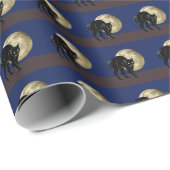 満月の夜にハロウィーンで遊ぶ黒猫 ラッピングペーパー (ロールコーナー)