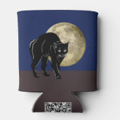 満月の夜にハロウィーンで遊ぶ黒猫 缶クーラー (裏面)