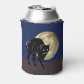 満月の夜にハロウィーンで遊ぶ黒猫 缶クーラー (缶裏面)