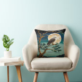 満月の夜に木に止まったワシ クッション (椅子)