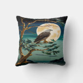 満月の夜に木に止まったワシ クッション (裏面)