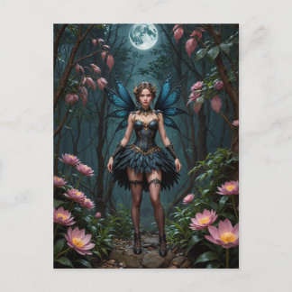 満月の夜に花の妖精|過去記事 ポストカード