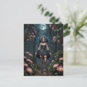 満月の夜に花の妖精|過去記事 ポストカード (スタンド正面)