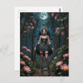 満月の夜に花の妖精|過去記事 ポストカード (正面/裏面)