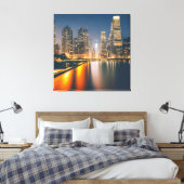 満月の夜のスカイライン：デジタ絵画ルがオン キャンバスプリント (インサイチュ (寝室))