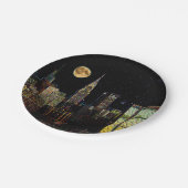 満月の夜のニューヨークスカイライン ペーパープレート (アングル)