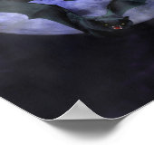 満月の夜のハロウィーンこうもり ポスター (角)