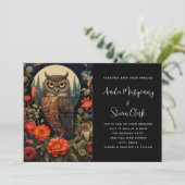 満月の夜のフクロウ結婚ル 招待状 (スタンド正面)