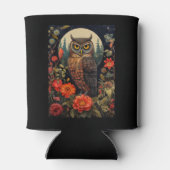満月の夜のフクロウ 缶クーラー (裏面)