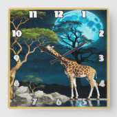 満月の夜の下でキリン スクエア壁時計 (正面)