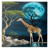 満月の夜の下でキリン タイル (正面)