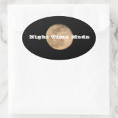 満月の夜の時間をシール 楕円形シール (バッグ)