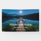 満月の夜の桟橋での結婚式 横断幕 (横)