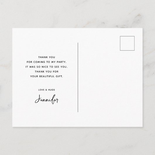 満月の夜の桟橋にて ありがとうございます ポストカード (裏面)