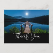 満月の夜の桟橋　ありがとうございます ポストカード (正面)