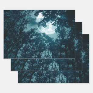 満月の夜の森 ラッピングペーパーシート