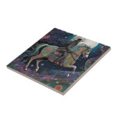 満月の夜の真夜中に馬に乗る タイル (側面)