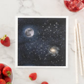 満月の夜の空の星の宇宙 (インサイチュ)