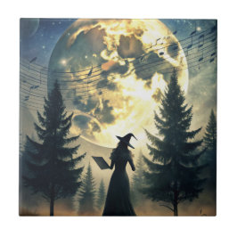 満月の夜の魔女 魔法の夜 タイル