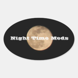 満月の夜のMedステッカー 楕円形シール
