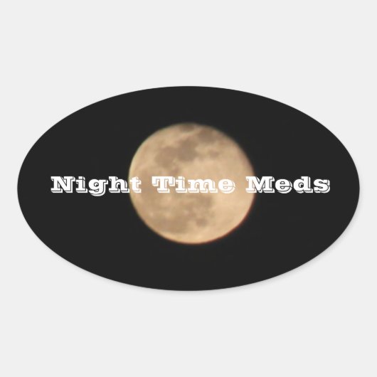 満月の夜のMedステッカー 楕円形シール (正面)