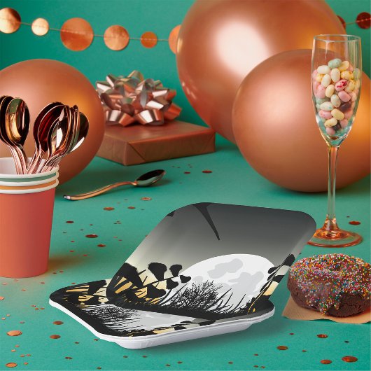 満月の夜景 ペーパープレート