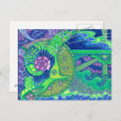 満月の夢、シュールレアリスムの人魚ファンタジー ポストカード (正面/裏面)