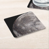 満月の天文学イメージの曲線 スクエアペーパーコースター (アングル)