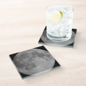 満月の天文学テーマラウンド ガラスコースター (アングル)