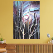 満月の寒い冬絵画の夜 キャンバスプリント (インサイチュ (リビング))