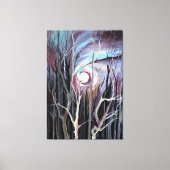 満月の寒い冬絵画の夜 キャンバスプリント (正面)