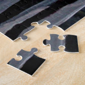 満月の寒い冬絵画の夜 ジグソーパズル (側面)