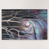 満月の寒い冬絵画の夜 ジグソーパズル (横)