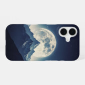 満月の山々ビンテージ iPhone 16ケース (裏面横)