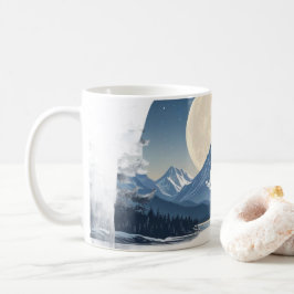 満月の山の風景スウェットシャツ コーヒーマグカップ