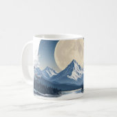 満月の山の風景スウェットシャツ コーヒーマグカップ (正面左)