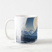 満月の山の風景スウェットシャツ コーヒーマグカップ (左)