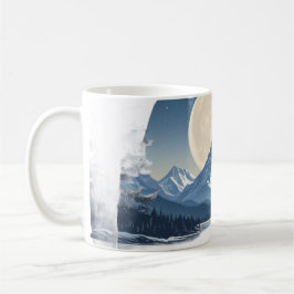 満月の山の風景スウェットシャツ コーヒーマグカップ