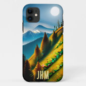 満月の山岳風景 Case-Mate iPhoneケース (裏面)